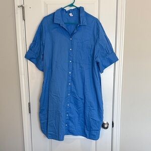 Old Navy Bright Blue Shirt Dress
